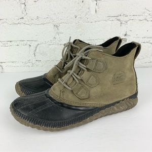 Sorel Out N About Plus Major Waterproof Nubuck Leather Winter Duck Boots 8.5